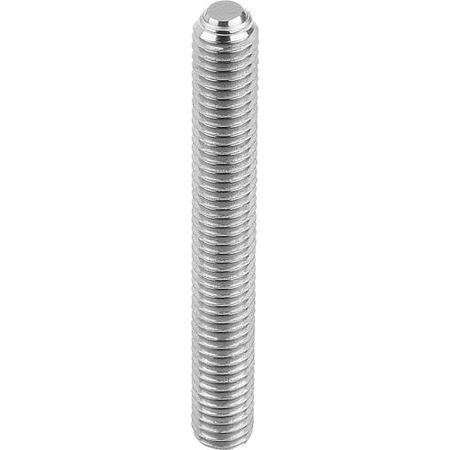 KIPP Ball-end thrust screws without head stainless with flattened ball K0384.20650